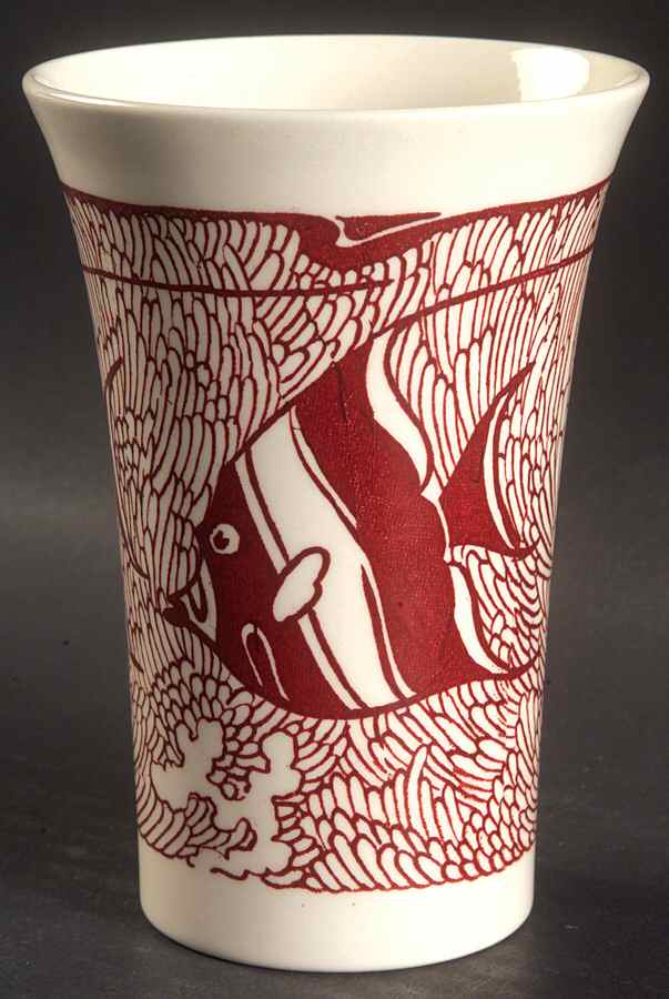 Coral Reef Maroon 13 Oz Tumbler by Metlox - Poppytrail - Vernon-1