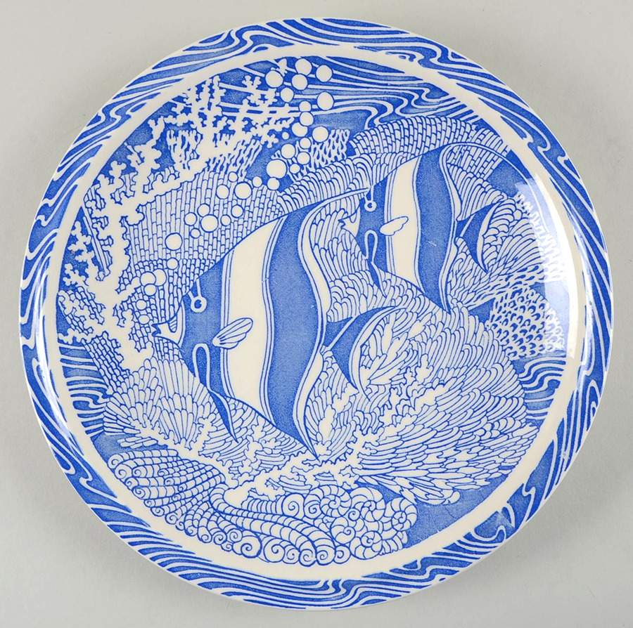 Coral Reef Blue Dinner Plate by Metlox - Poppytrail - Vernon-1