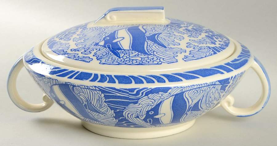 Coral Reef Blue 1.5 Qt Round Covered Casserole by Metlox - Poppytrail - Vernon-1