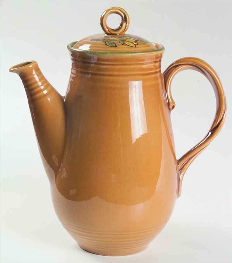 Dahlia Gold Coffee Pot & Lid by Metlox - Poppytrail - Vernon-1