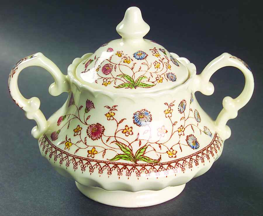 Desert Bloom Sugar Bowl & Lid by Metlox - Poppytrail - Vernon-1
