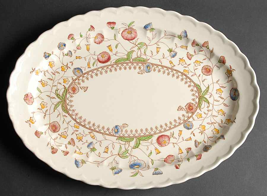 Desert Bloom 16" Oval Serving Platter by Metlox - Poppytrail - Vernon-1