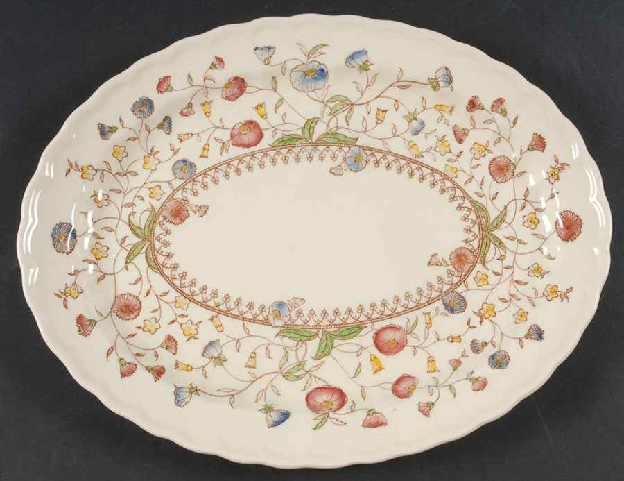 Desert Bloom 12" Oval Serving Platter by Metlox - Poppytrail - Vernon-1