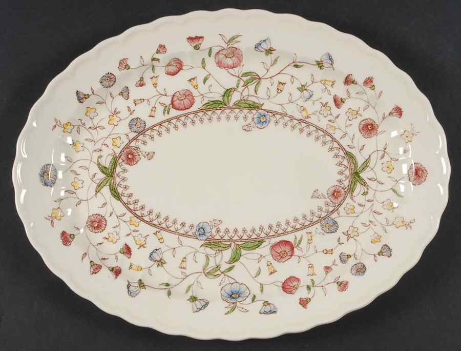 Desert Bloom 14" Oval Serving Platter by Metlox - Poppytrail - Vernon-1