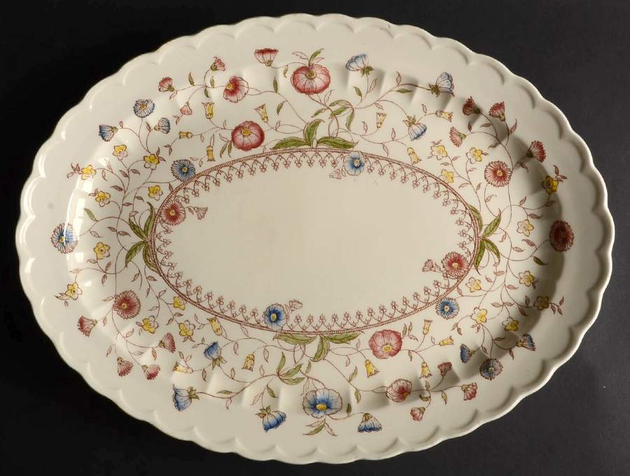 Desert Bloom 15" Oval Serving Platter by Metlox - Poppytrail - Vernon-1