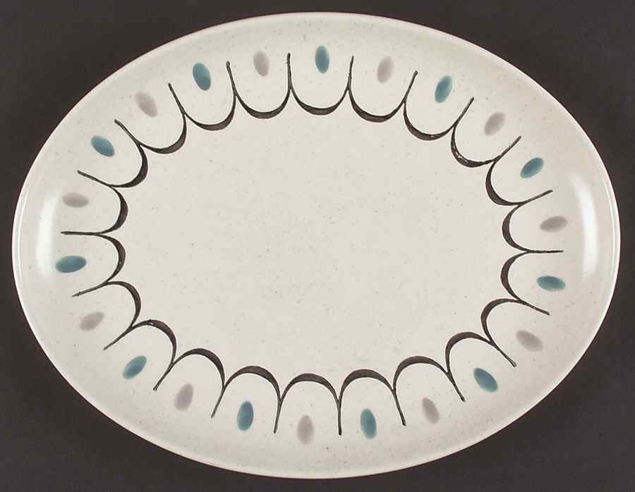Del Rey 13" Oval Serving Platter by Metlox - Poppytrail - Vernon-1