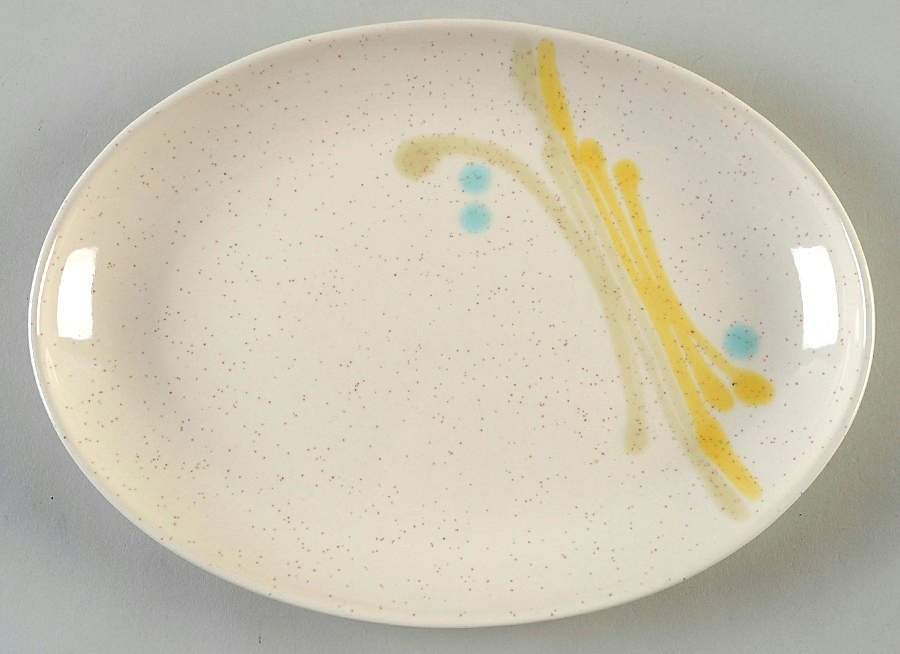 Dis-N-Dot 11" Oval Serving Platter by Metlox - Poppytrail - Vernon-1