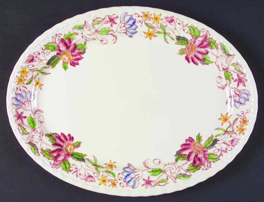 Dolores 13" Oval Serving Platter by Metlox - Poppytrail - Vernon-1