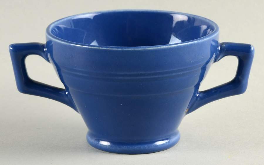 Early California Cobalt Blue Individual Open Sugar Bowl by Metlox - Poppytrail - Vernon-1