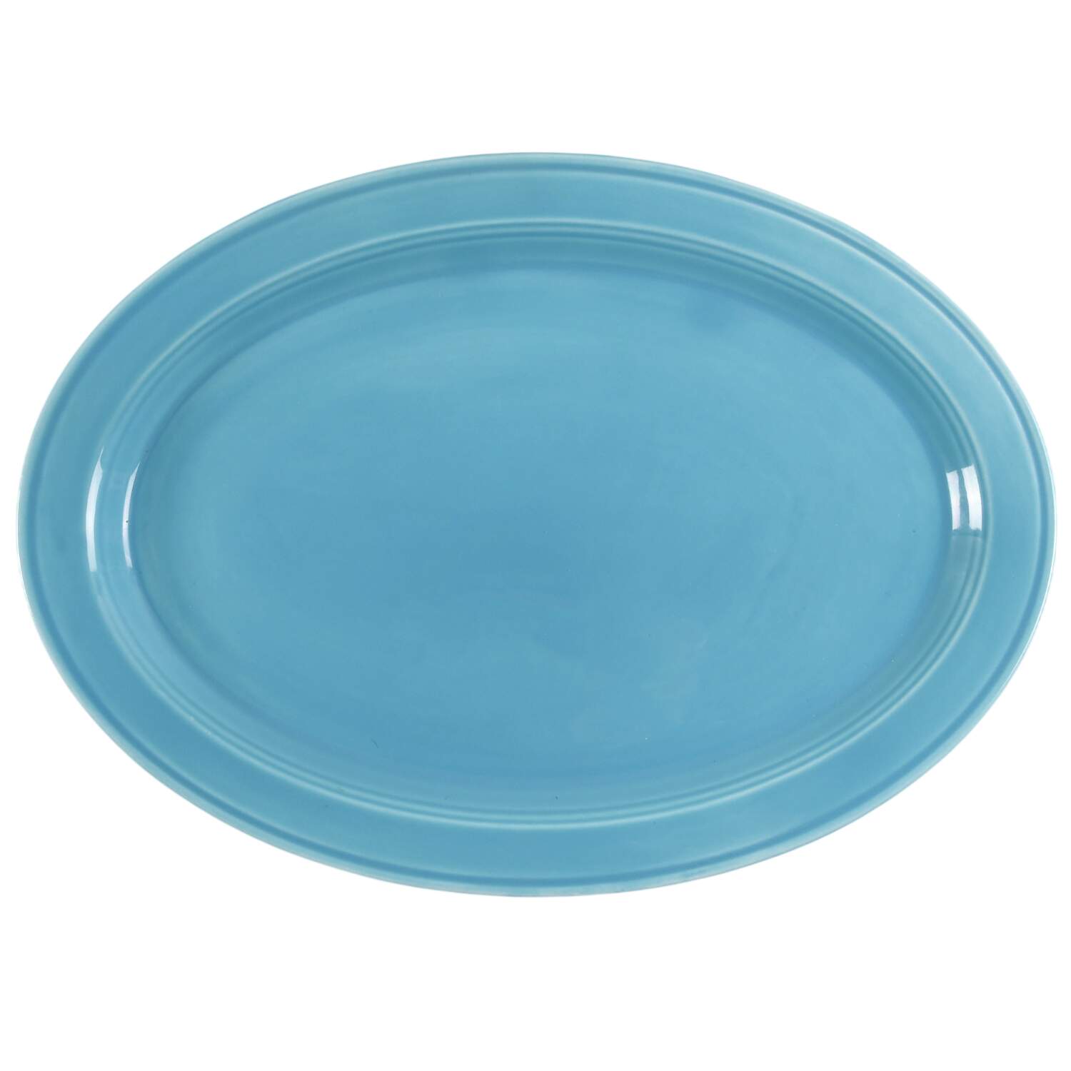 Early California Turquoise 12" Oval Serving Platter by Metlox - Poppytrail - Vernon-1
