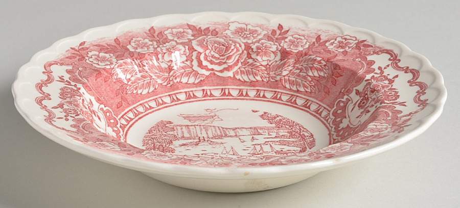 Early Days Pink Rim Soup Bowl by Metlox - Poppytrail - Vernon-1