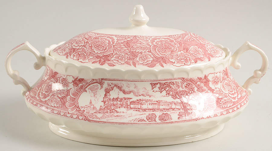 Early Days Pink 1.25 Quart Oval Covered Casserole by Metlox - Poppytrail - Vernon-1