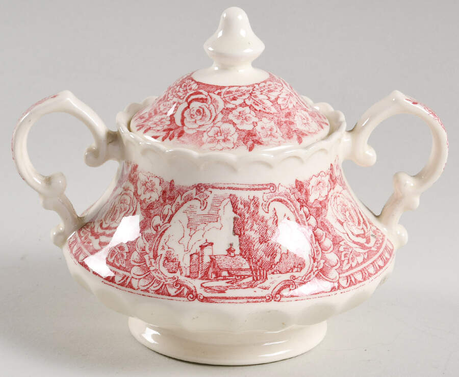 Early Days Pink Sugar Bowl & Lid by Metlox - Poppytrail - Vernon-1