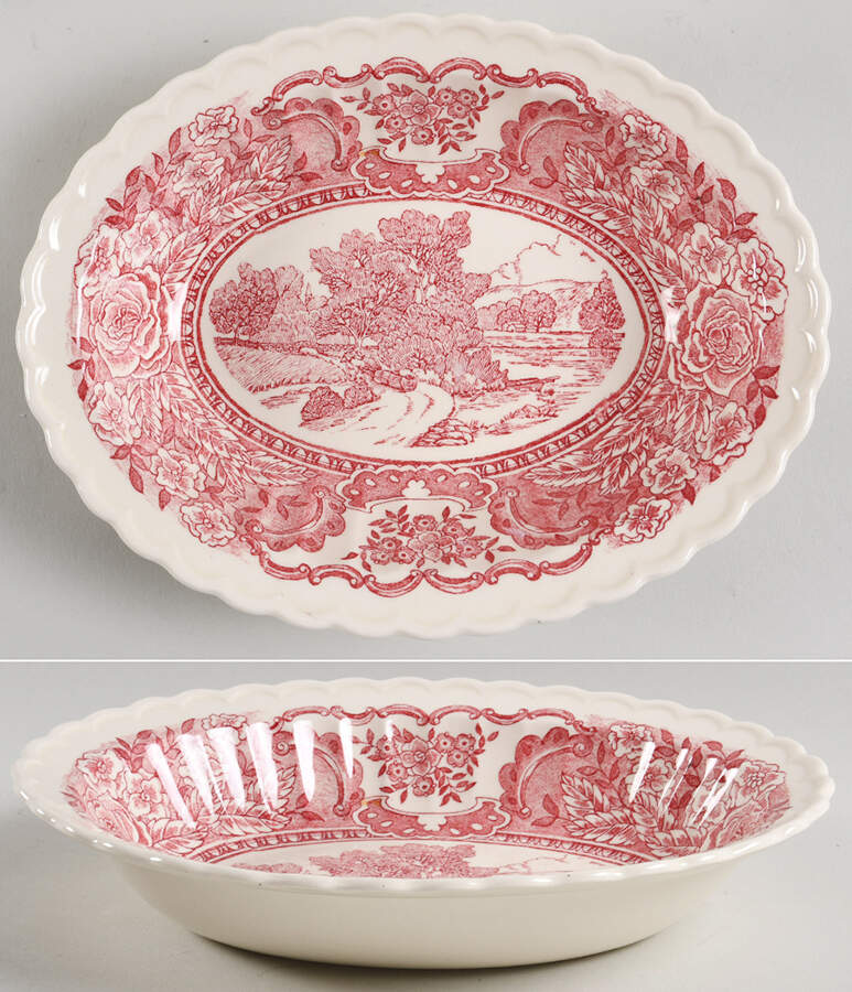 Early Days Pink 9" Oval Vegetable Bowl by Metlox - Poppytrail - Vernon-1