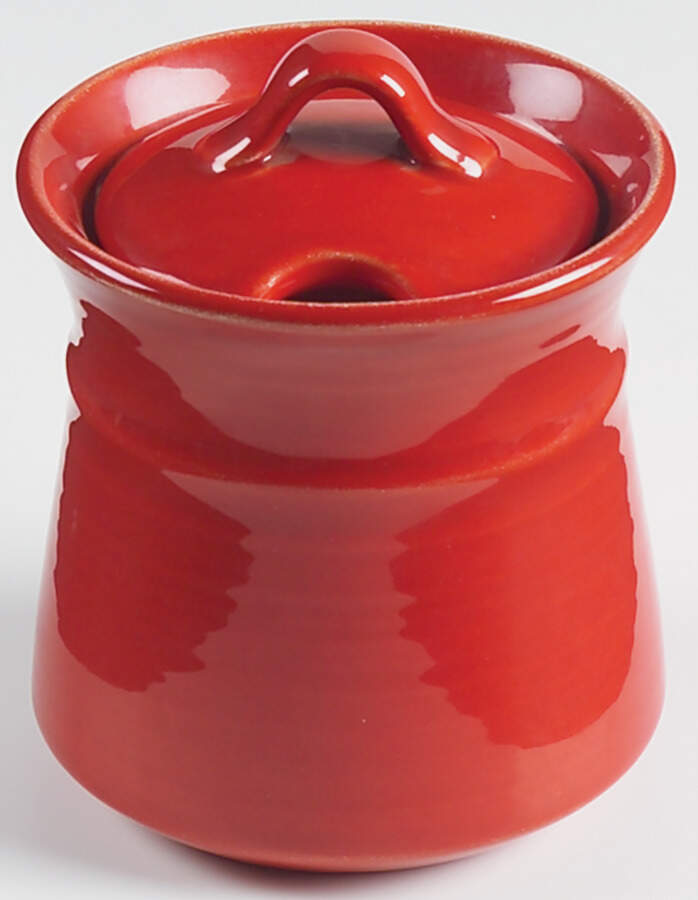 Flamenco Red Sugar Bowl & Lid by Metlox - Poppytrail - Vernon-1