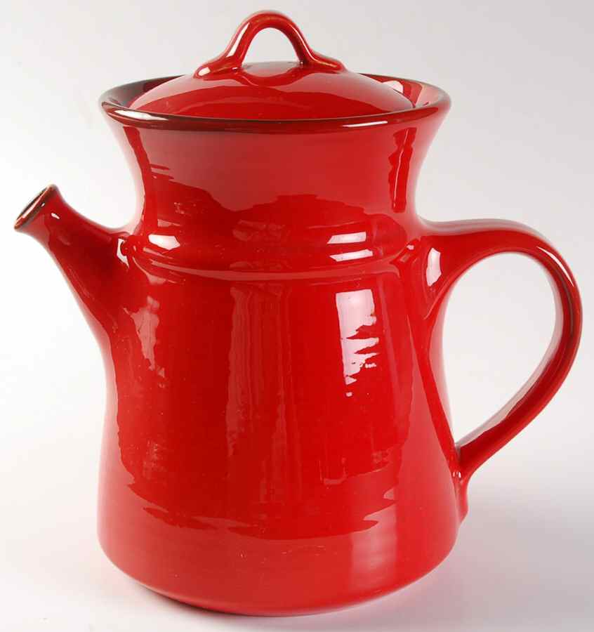 Flamenco Red Coffee Pot & Lid by Metlox - Poppytrail - Vernon-1