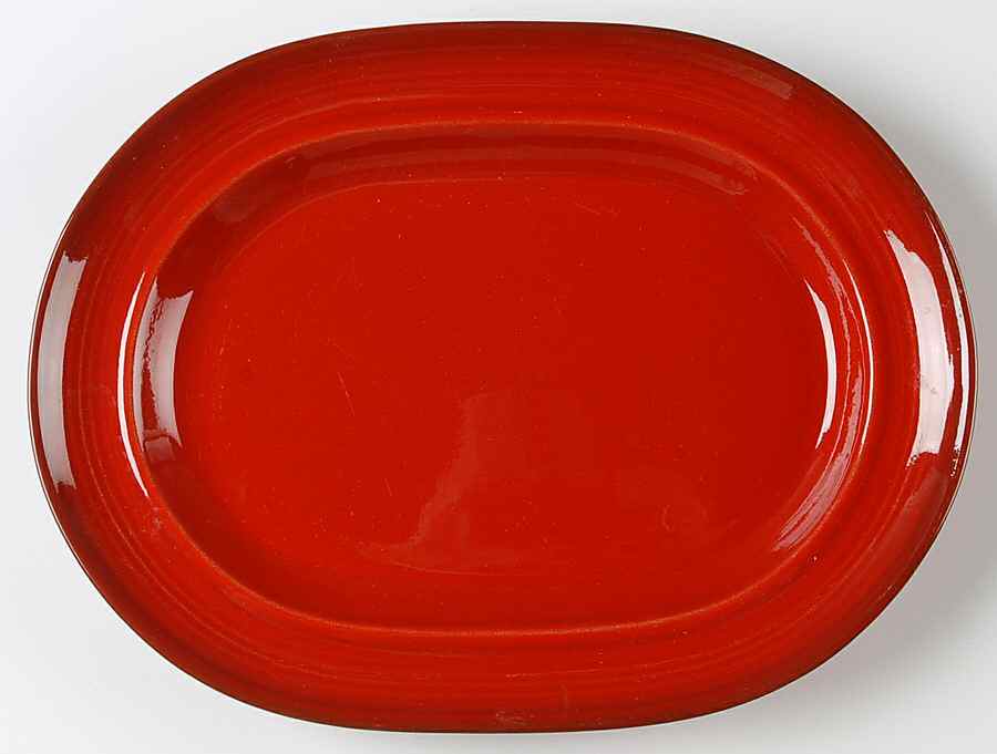 Flamenco Red 13" Oval Serving Platter by Metlox - Poppytrail - Vernon-1