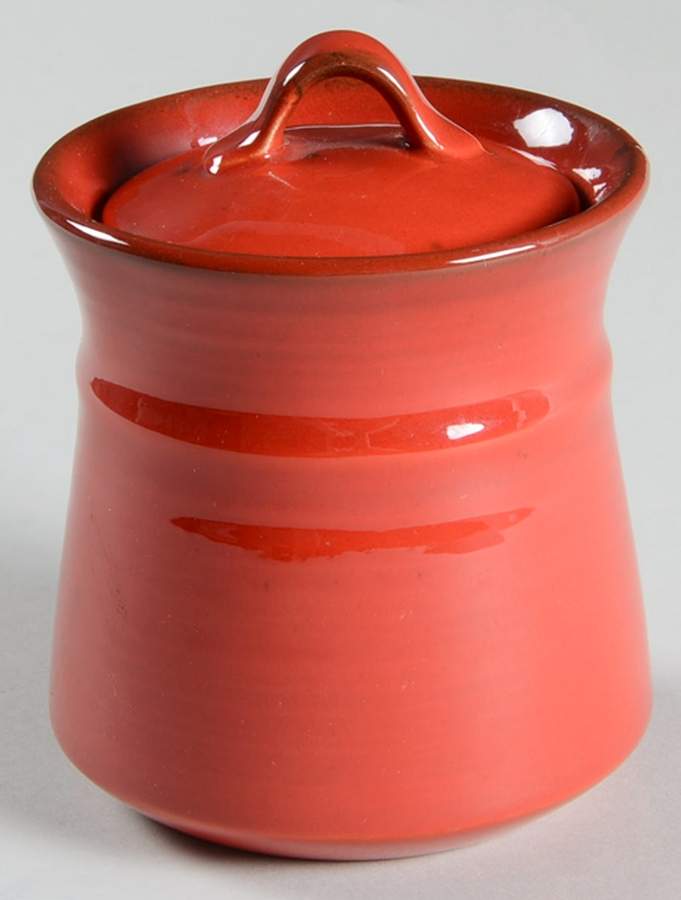Flamenco Red Sugar Bowl & Lid by Metlox - Poppytrail - Vernon-1