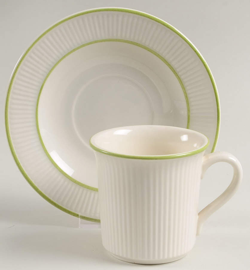 Flower Basket Flat Cup & Saucer Set by Metlox - Poppytrail - Vernon-1