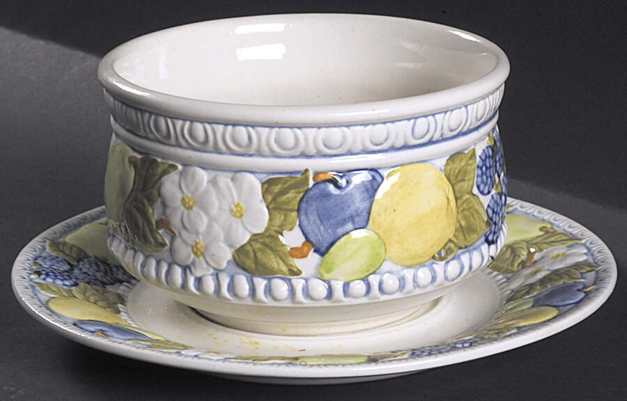 Florence Gravy Boat with Attached Underplate by Metlox - Poppytrail - Vernon-1