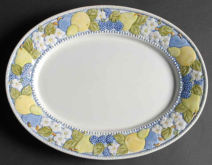 Florence 14" Oval Serving Platter by Metlox - Poppytrail - Vernon-1