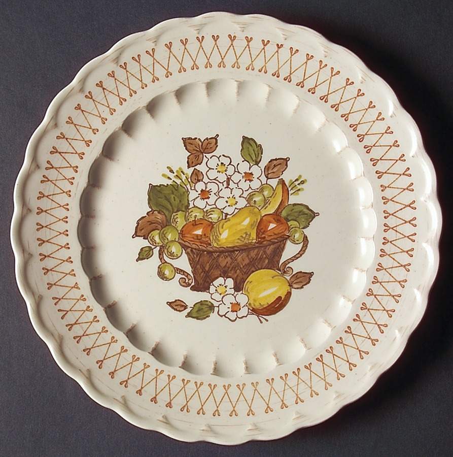 Fruit Basket Luncheon Plate by Metlox - Poppytrail - Vernon-1