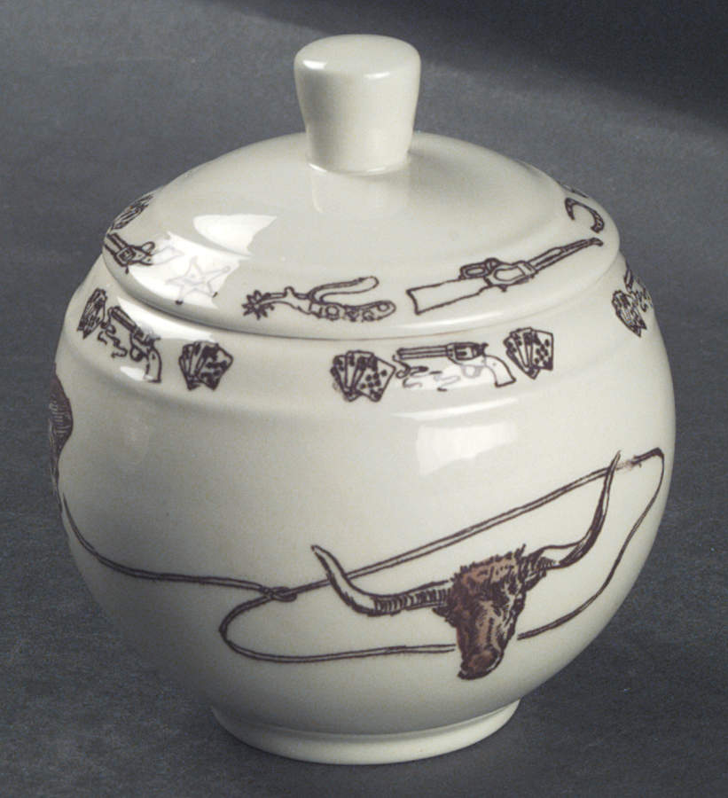 Frontier Days Sugar Bowl & Lid by Metlox - Poppytrail - Vernon-1