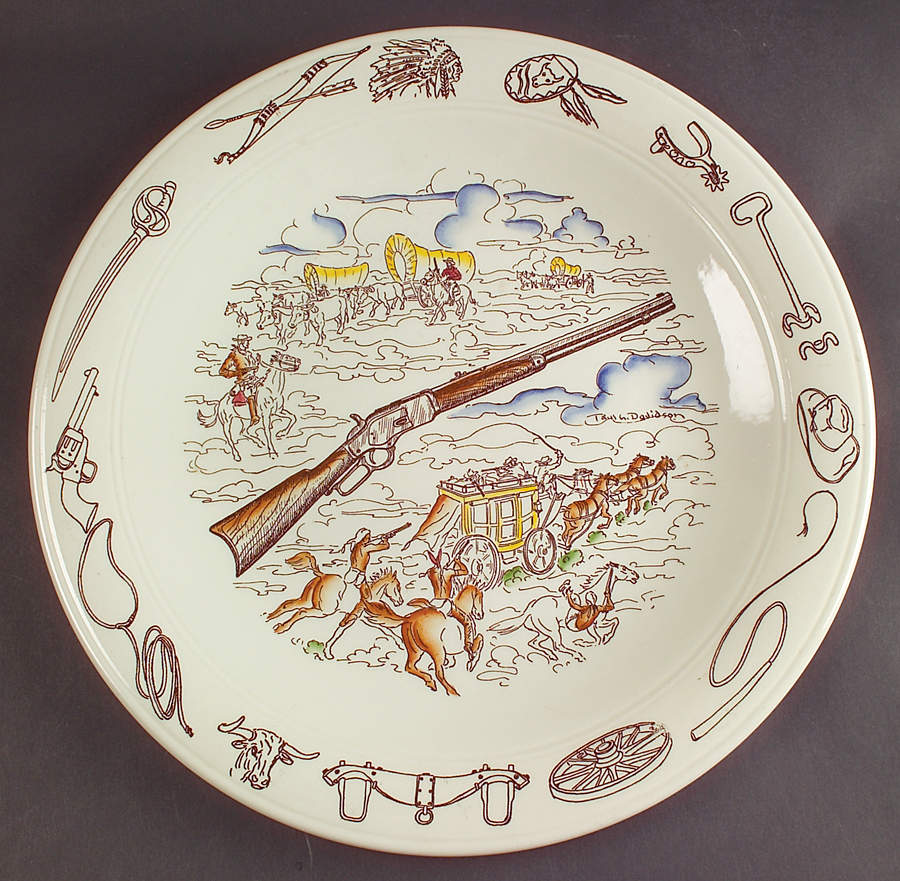 Frontier Days 13" Chop Plate (Round Platter) by Metlox - Poppytrail - Vernon-1