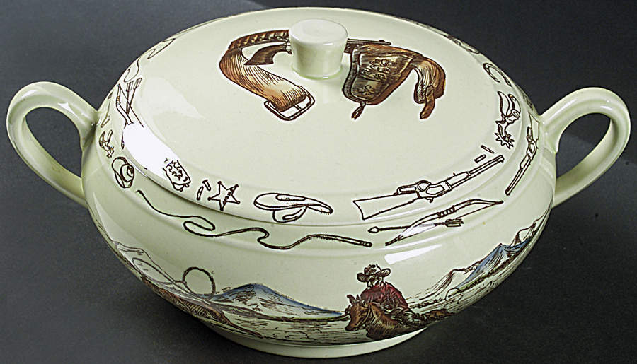 Frontier Days 2 Qt Round Covered Casserole by Metlox - Poppytrail - Vernon-1