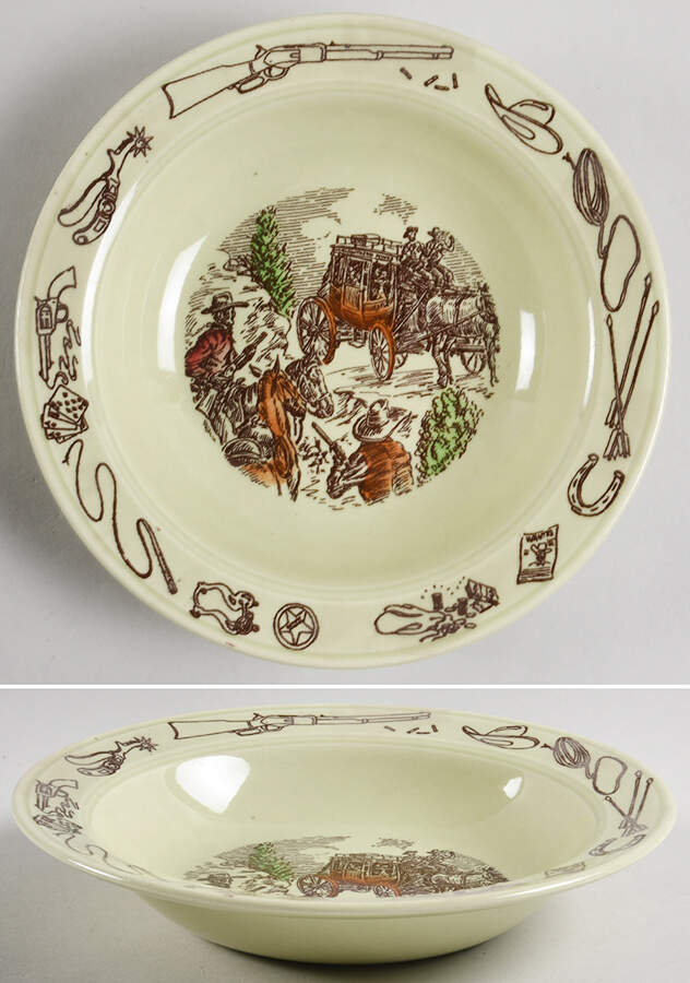 Frontier Days Rim Soup Bowl by Metlox - Poppytrail - Vernon-1