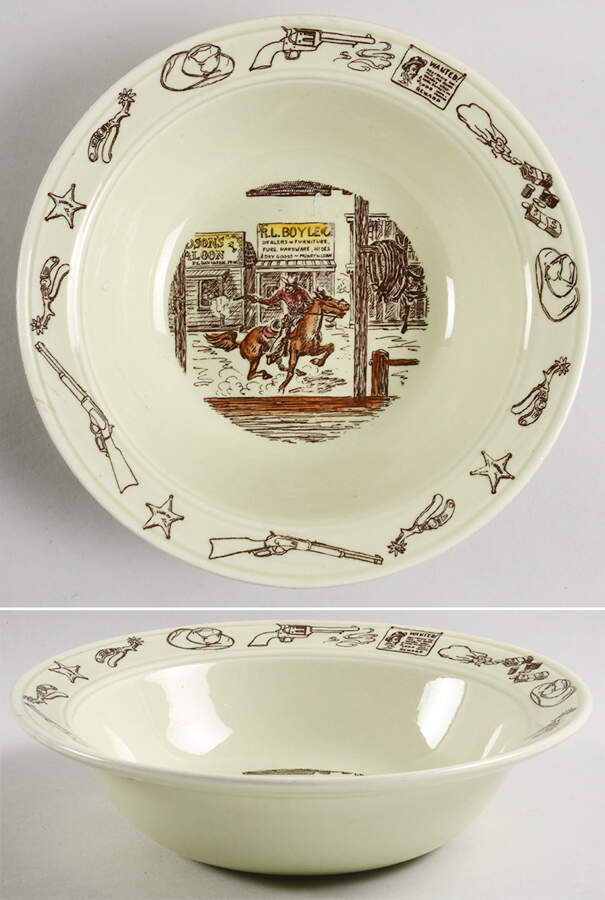 Frontier Days 9" Round Vegetable Bowl by Metlox - Poppytrail - Vernon-1