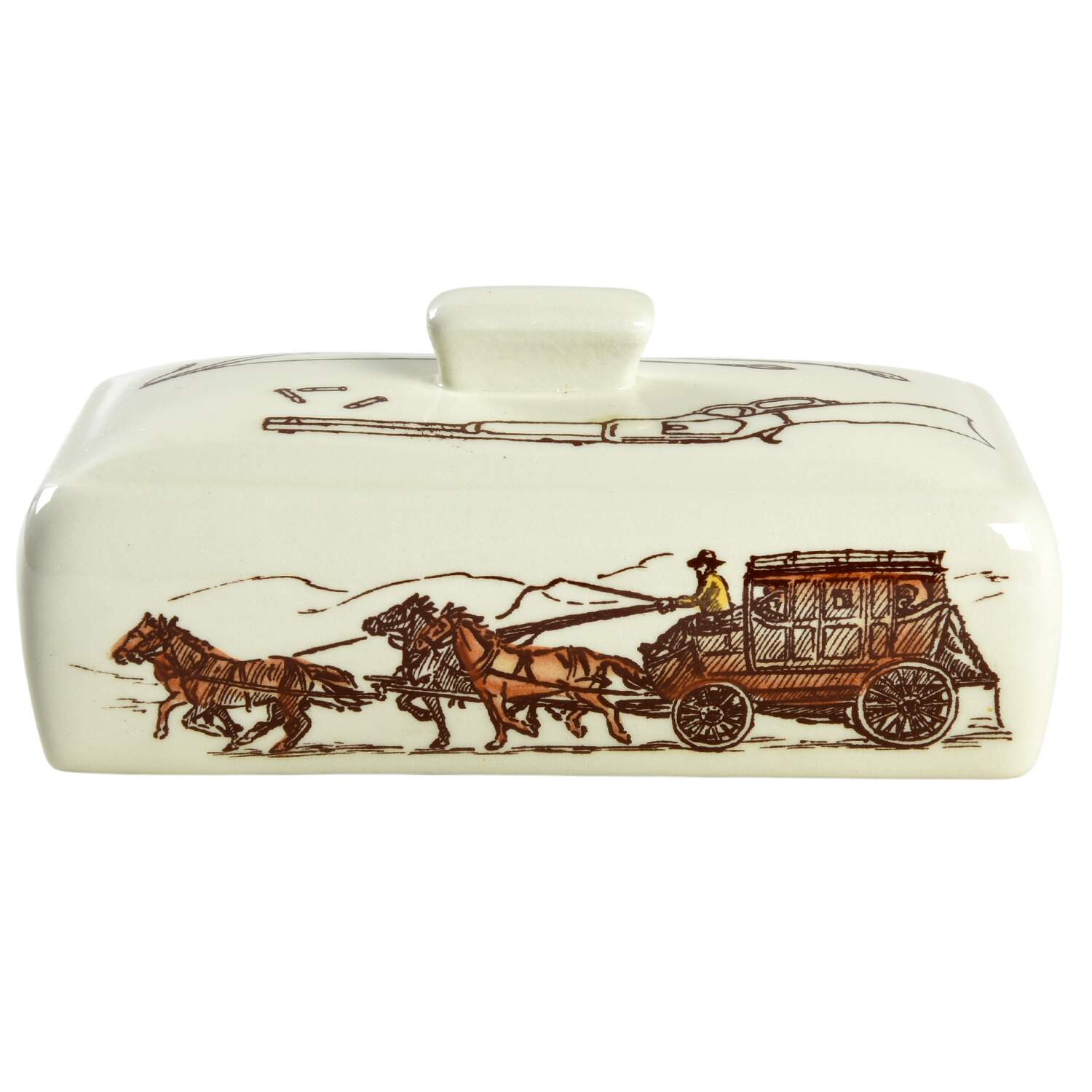 Frontier Days Lid for 1/4 Lb Butter by Metlox - Poppytrail - Vernon-1