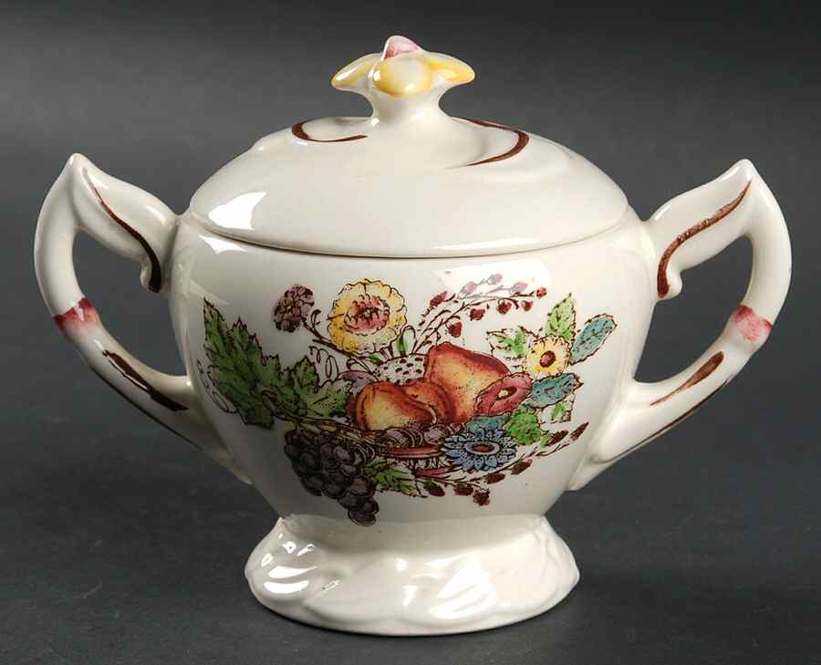 Fruitdale Sugar Bowl & Lid by Metlox - Poppytrail - Vernon-1