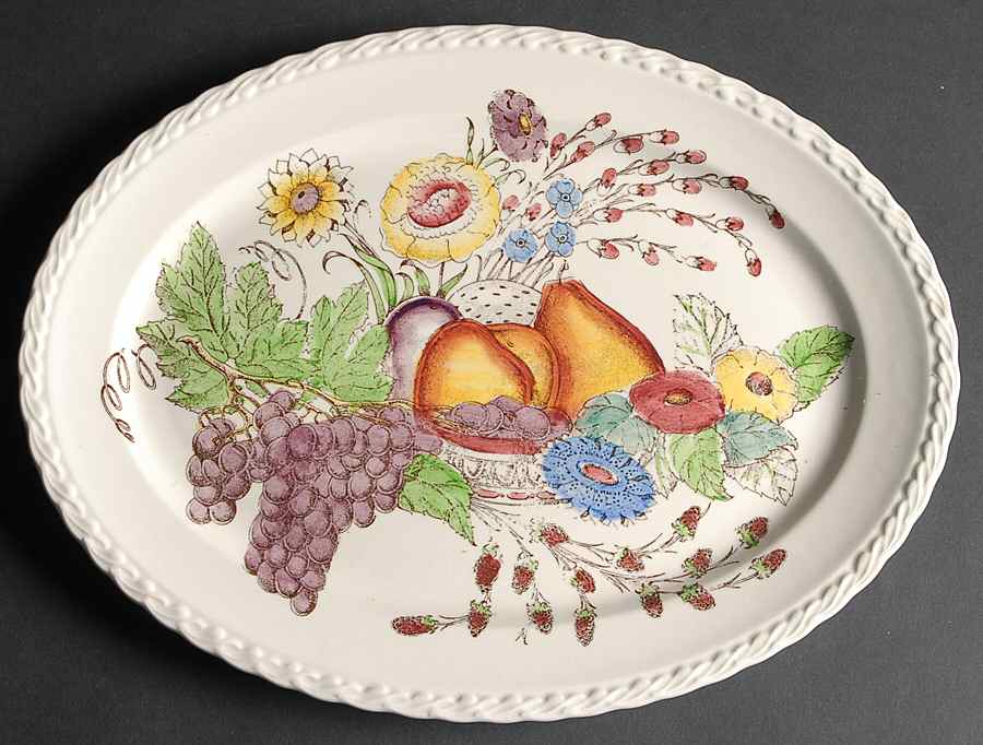 Fruitdale 13" Oval Serving Platter by Metlox - Poppytrail - Vernon-1