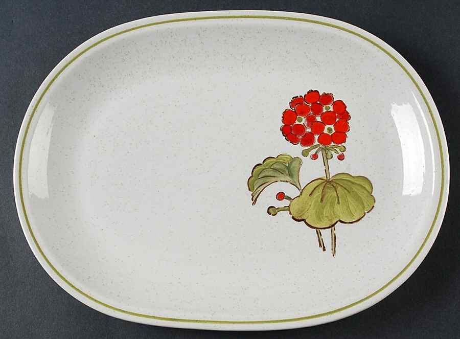 Geranium 10" Oval Serving Platter by Metlox - Poppytrail - Vernon-1