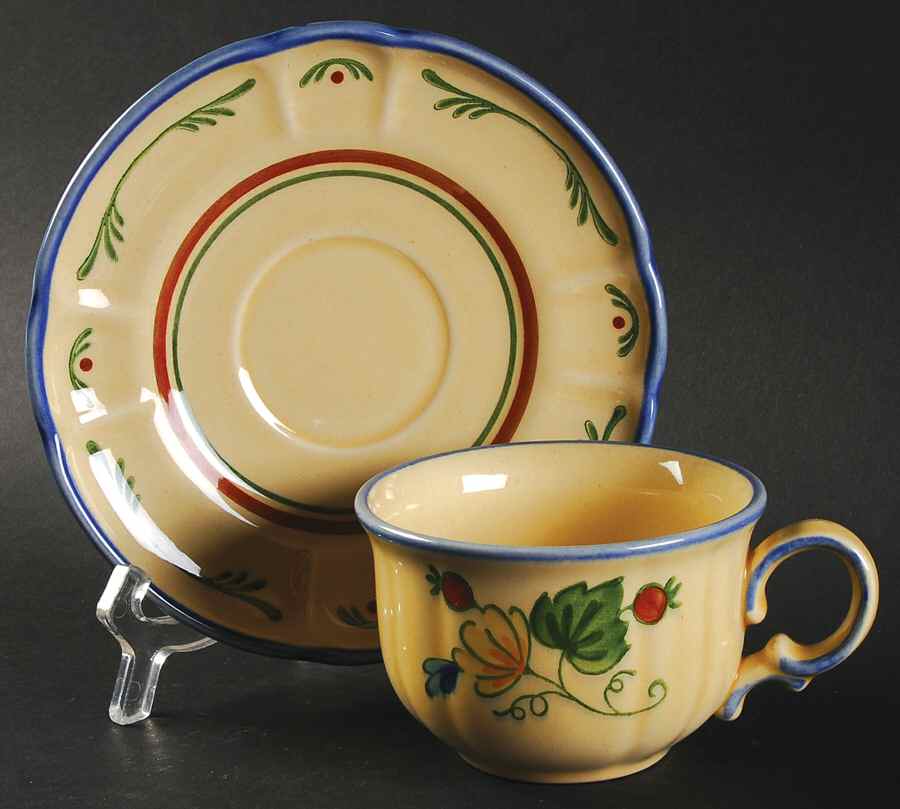 Gigi Flat Cup & Saucer Set by Metlox - Poppytrail - Vernon-1
