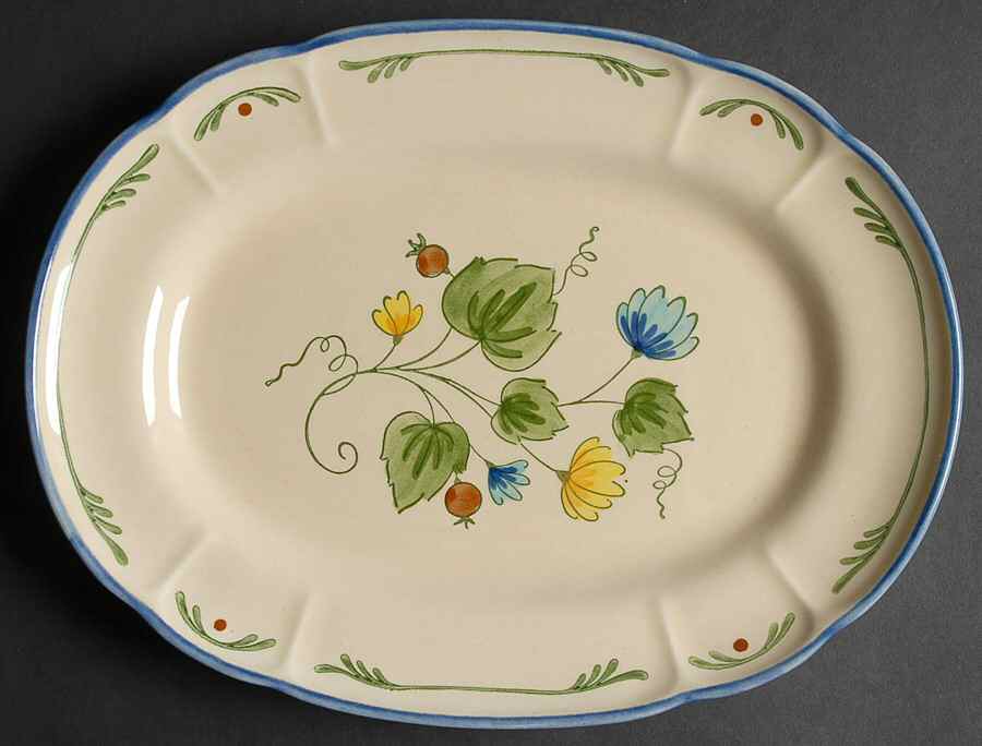 Gigi 11" Oval Serving Platter by Metlox - Poppytrail - Vernon-1