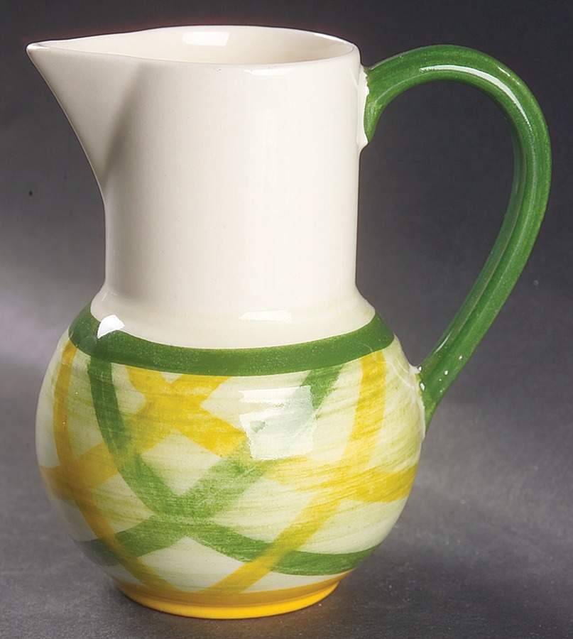 Gingham Green 16 Oz Jug by Metlox - Poppytrail - Vernon-1