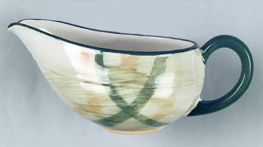 Gingham Green Gravy Boat by Metlox - Poppytrail - Vernon-1