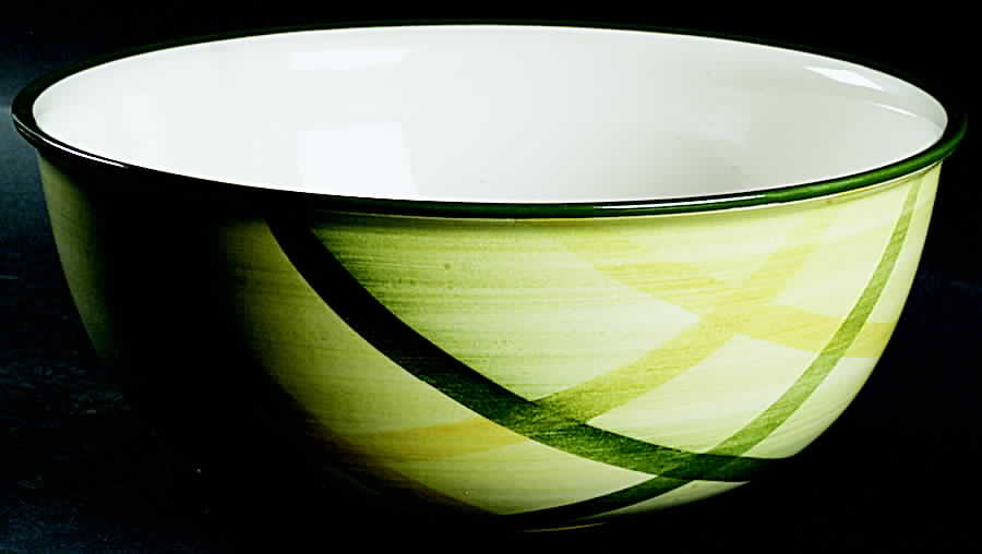 Gingham Green 10" Large Salad Serving Bowl by Metlox - Poppytrail - Vernon-1