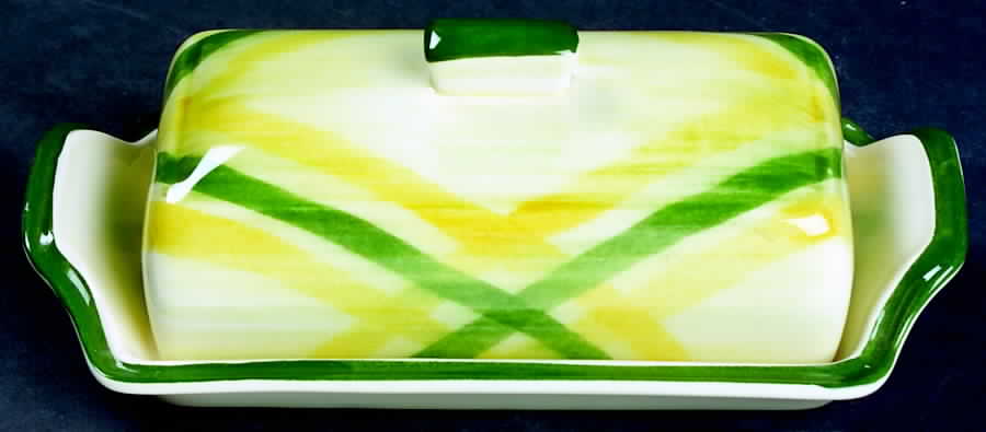 Gingham Green 1/4 Lb Covered Butter by Metlox - Poppytrail - Vernon-1