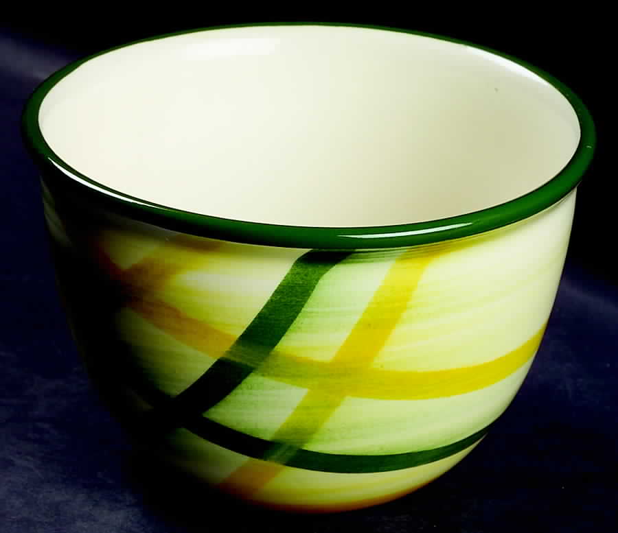 Gingham Green 7" Mixing Bowl by Metlox - Poppytrail - Vernon-1