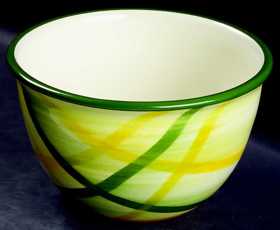 Gingham Green 8" Mixing Bowl by Metlox - Poppytrail - Vernon-1