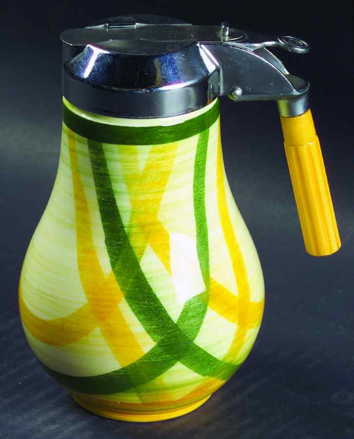 Gingham Green Syrup with Metal Lid by Metlox - Poppytrail - Vernon-1