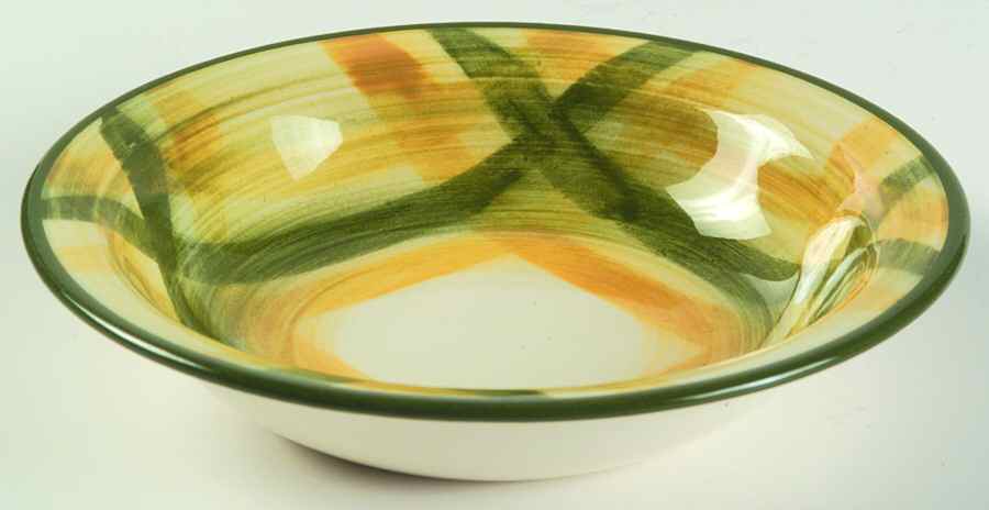 Gingham Green Rim Fruit/Dessert (Sauce) Bowl by Metlox - Poppytrail - Vernon-1