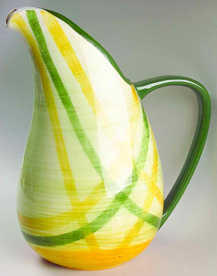 Gingham Green 16 Oz Jug by Metlox - Poppytrail - Vernon-1