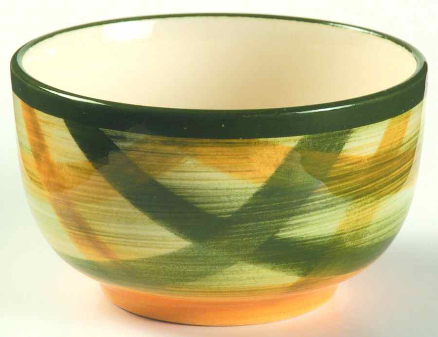 Gingham Green Custard Cup by Metlox - Poppytrail - Vernon-1