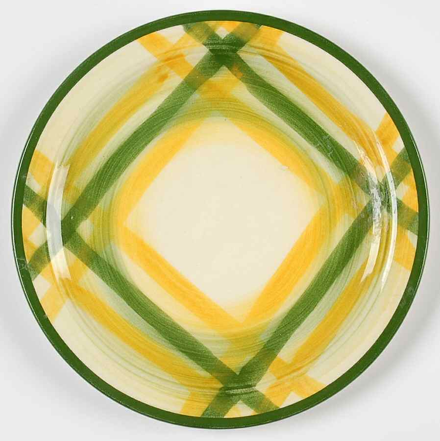 Gingham Green Bread & Butter Plate by Metlox - Poppytrail - Vernon-1
