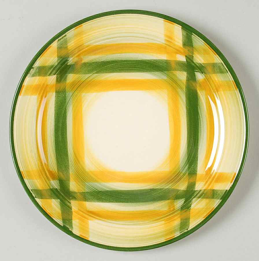 Gingham Green Salad Plate by Metlox - Poppytrail - Vernon-1