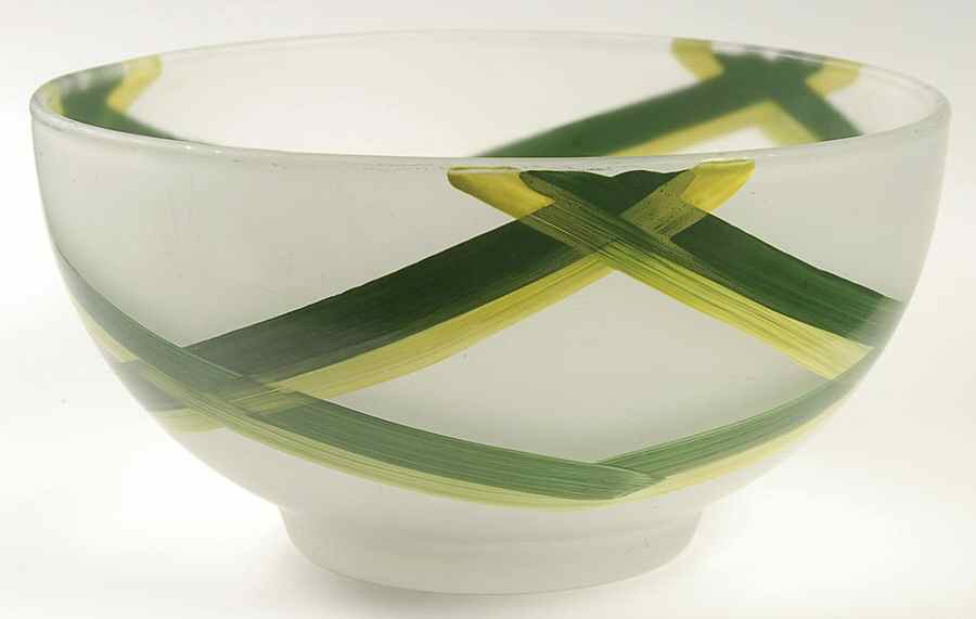 Gingham Green Large Glassware Salad Bowl by Metlox - Poppytrail - Vernon-1